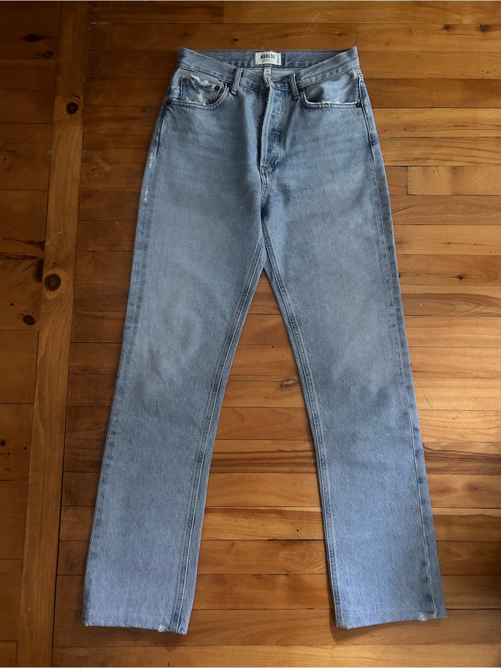 Agolde Lana Light Wash Straight Jeans